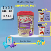 [Combo 3 Lon] Sữa bò Babybio Organic số 3 tăng trưởng trí não và phát triển chiều cao, cân nặng và miễn dịch đường ruột