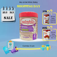 [Combo 3 Lon] Sữa bò Babybio Organic số 2 tăng trưởng trí não và phát triển chiều cao, cân nặng và miễn dịch đường ruột