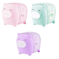 Combo 3 Máy gọt bút chì- mini Deli 557 Piggy 1-hole sharpener wcanister 7mm Giao màu ngẫu nhiên