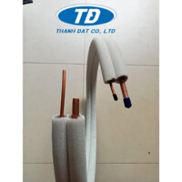Combo 3 mét ống đồng Thái Lan phi 6+12 dày 7 zem + bảo ôn cách nhiệt