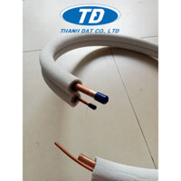 Combo 3 mét ống đồng Thái Lan phi 6+12 dày 8 zem + bảo ôn cách nhiệt
