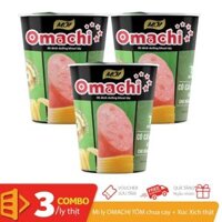 Combo 3 mì ly khoai tây Omachi xúc xích thật Tôm chua cay Thái ly 111g x3
