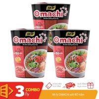 Combo 3 mì ly khoai tây Omachi Xốt bò hầm ly 70g x3