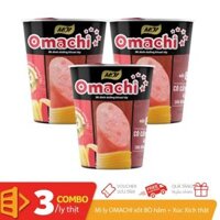 Combo 3 mì ly khoai tây Omachi xúc xích thật xốt Bò hầm ly 114g x3