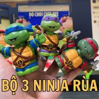 Combo 3 mô hình Ninja Rùa mini chính hãng Mattel xuất dư phiên bản đặc biệt - Teenage Mutant Ninja Turtles Figurines