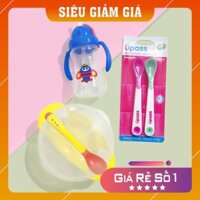 Combo 3 món: 1 Cốc tập uống Upass 150ml; 1 Bát ăn dặm chống đổ; 1 Set Thìa báo nóng Upass( vỉ 2c)