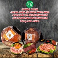 Combo 3 Món 500GR Chân Giò Muối Xông Khói, 500GR Bắp Bò Muối Xông Khói Và 1KG Dăm Bông Heo Xông Khói - Tặng K