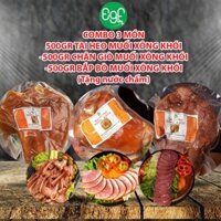 Combo 3 Món 500gr Tai Heo Muối Xông Khói, 500gr Chân Giò Muối Xông Khói và 500gr Bắp Bò Muối Xông Khói
