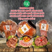 Combo 3 Món 500gr Tai Heo Muối Xông Khói, 500gr Chân Giò Muối Xông Khói và 500gr Lưỡi Heo Muối Xông Khói
