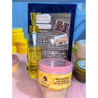 COMBO 3 Món body cốt thái dầu vàng size 250g 1 chai baby oill 1 set tắm trắng cafe cao cấp