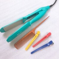 (Combo 3 món) Máy duỗi tóc bản to cao cấp YBL-222 tặng kèm lược và kẹp vịt