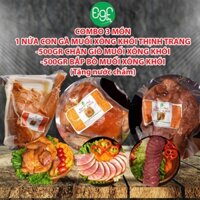 Combo 3 Món Nửa Con Gà Muối Xông Khói Thịnh Trang, 500GR Chân Giò Muối Xông Khói, 500GR Bắp Bò Muối Xông Khói