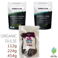 Combo 3 Món: Tảo Biển Dulse Hữu Cơ [112g - 224g - 454g], Bột Tảo Spirulina Hữu Cơ, Bột Nước Ép Cỏ Lúa Mạch Barley Grass