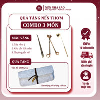 Combo 3 món tắt nến Nến Nhà Sao Bộ 3 dụng cụ tắt nến chuyên nghiệp màu Vàng bằng thép không gỉ