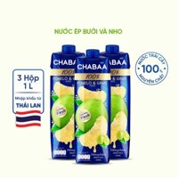 Combo 3 Nước ép Bưởi và Nho Chabaa - Hộp 1L