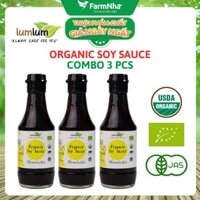 (Combo 3) Nước Tương Đậu Nành Hữu Cơ Lumlum 200ml - Organic Soy Sauce Hương Vị Tự Nhiên Từ Thái Lan