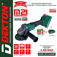 Combo 3 Pin 4Ah - Máy Mài Pin Cò Bóp Dekton M21-AG100BT Không chổi than