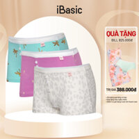 Combo 3 quần lót bé gái iBasic cotton USA kháng khuẩn phom boyshort hoạ tiết PANG014
