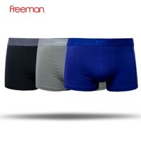Combo 3 Quần lót boxer nam Freeman, chất liệu cotton thoáng mát, thấm hút mồ hôi tốt BO510
