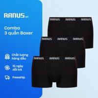 Combo 3 Quần lót Boxer Vải Bamboo kháng khuẩn cao cấp