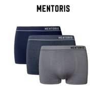 Combo 3 quần lót nam Boxer, quần sịp đùi co giãn không đường may, kháng khuẩn mền mại Mentoris CB3MBX07