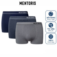 Combo 3 quần lót nam Mentoris MBX07 boxer co giãn 4 chiều, thoát ẩm cực tốt giúp luôn khô thoáng