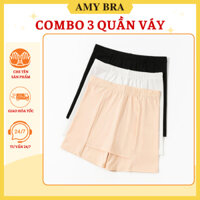 Combo 3 Quần Mặc Trong Váy Chống lộ - Set 3 Quần Lót Bảo Hộ Mặc Váy Thun Co Dãn AMYBRA V558