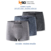 Combo 3 Quần Sịp Đùi Nam H90 Boxer Dệt Kim Kháng Khuẩn Không Hằn Da, Thấm Hút, Co Giãn SDT01