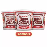 Combo 3 Quán Xá Châu Á mì tươi bò Đài Loan Omachi hộp 95g (3 Hộp)