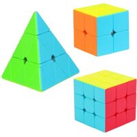 Combo 3 Rubik Qiyi MoYu 2x2, 3x3, Rubik Tam Giác Trơn, Mượt. Rubic Đồ Chơi Phát Triển Kỹ Năng Cơ Bản, Rèn Luyện Trí Não