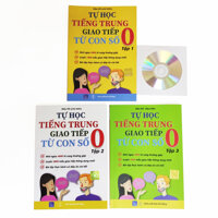 Combo 3 sách Tự học tiếng Trung giao tiếp từ con số 0 Tập 1  Tập 2  Tập 3  DVD Audio tài liệu