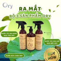 COMBO 3 sản phẩm tẩy rửa ORY: nước rửa chén + nước tẩy dầu mỡ + nước tẩy đa năng