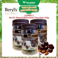 (Combo 3) Sôcôla Beryls Almond Bittersweet 310g - Vị Ngọt Ngào, Thơm Béo với Bột Sữa Nguyên Kem