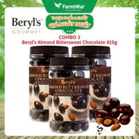 (Combo 3) Sôcôla Beryls Almond Bittersweet 410g - Vị Ngọt Ngào, Thơm Béo với Bột Sữa Nguyên Kem