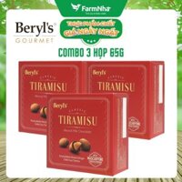 (Combo 3) Socola Tiramisu Almond Milk Chocolate 65g Beryls - Socola sữa hạnh nhân hấp dẫn với bột phô mai mascarpone Ý