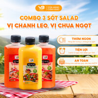 COMBO 3 Sốt salad vị chanh leo & vị chua ngọt VB Foods 330ml (Xốt tiện lợi cho eat clean, healthy)