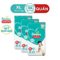 Combo 3 Tã Quần Pampers Giữ Dáng Mới Gói Lớn XL62 Miếng