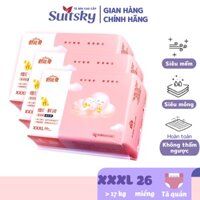 Combo 3 Tã Quần Suitsky Vitamin E Chống Tràn Vạch Báo Đầy Tiện Lợi Thoáng Khí Mềm Min - Size XXXL26