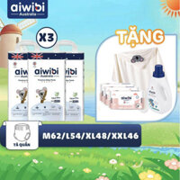 [Combo 3] Tã/Bỉm Quần Cao Cấp Aiwibi Light Feather Hấp Thụ Tức Thời Và Khóa Độ Ẩm Gói Cực Lớn M62/L54/XL48/XXL46