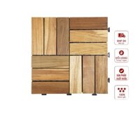 Combo 3 tấm ván sàn gỗ tự nhiên12 nan - Tấm Ván Lót Sàn Gỗ Vỉ Nhựa IKEA Chịu Nước Tốt