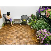 Combo 3 tấm Vỉ Nhựa Lót  Sàn gỗ tự nhiên lát ngoài trời 12 nan - Tấm Ván Lót Sàn Gỗ Vỉ Nhựa 12 Nan IKEA TIÊU CHUẨN
