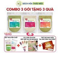 Combo 3 Tặng 3 - Bột Mix Đậu Đỏ Trà Xanh Cam Thảo Sữa Non Bách Mộc Sạch Mịn Organic
