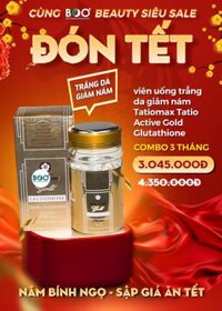 COMBO 3 Tháng | Viên Uống Trắng Da Giảm Nám Tatiomax Tatio Acitve Gold Glutathione