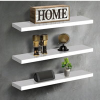COMBO 3 thanh ngang kệ gỗ treo tường gỗ rộng 80cm x sâu 15cm (màu trắng,vàng,nâu,đen) - Kèm Phụ Kiện