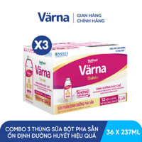 Combo 3 Thùng 12 hộp sữa bột pha sẵn Varna Diabetes (36 hộp giấy x 237ml)