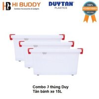 Combo 3 Thùng Nhựa Duy Tân Có Bánh Xe 15L (44 x 31 x 21 cm) No.749