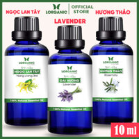 Combo 3 Tinh Dầu LORGANIC  Nhiều Mùi Hương  Xông Phòng Thư Giãn, Đuổi Muỗi 10m  Sả Chanh, Quế, Bạc Hà, Oải Hương Lavender, Tràm, Ngọc Lan Tây, Hương Thảo, Stress Relief, Sensual, Cam, Vỏ Bưởi, Bạch Đàn Chanh, Bưởi Chùm, Gỗ Thông 10ml - LAVENDER NGỌC LAN TÂY HƯƠNG THẢO