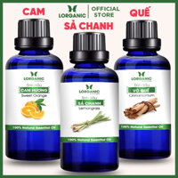 Combo 3 Tinh Dầu LORGANIC  Nhiều Mùi Hương  Xông Phòng Thư Giãn, Đuổi Muỗi 10m  Sả Chanh, Quế, Bạc Hà, Oải Hương Lavender, Tràm, Ngọc Lan Tây, Hương Thảo, Stress Relief, Sensual, Cam, Vỏ Bưởi, Bạch Đàn Chanh, Bưởi Chùm, Gỗ Thông 10ml - SẢ CHANHCAMQUẾ