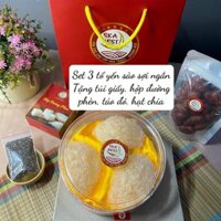 {Combo 3 Tổ} Yến Sào Tinh Chế Sợi Ngắn Khánh Hòa nguyên chất tặng kèm túi giấy, táo, đường, hạt chia