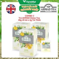 (Combo 3) Trà Ahmad Detox Tea 40g 20x2g Túi Thiếc – Trà Thảo Mộc Thanh Lọc Cơ Thể